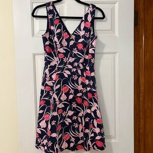 Draper James Navy and Pink Floral Dress